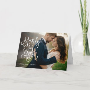 幸せなホリデーシーズンを!結婚写真のカード サンクス シーズンカード