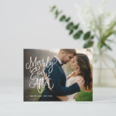 幸せなホリデーシーズンを！結婚写真満載のカード | サンクス シーズンポストカード (スタンド正面)