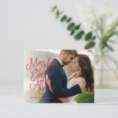幸せなホリデーシーズンを!結婚写真満載のカード | 感謝 シーズンポストカード (スタンド正面)