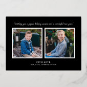 幸せなホリデーズグリーンバッファロープライド写真金ゴールド 箔シーズンカード (裏面)