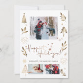 幸せなホリデーズスターズパインツリーフォト 案内状 (正面)