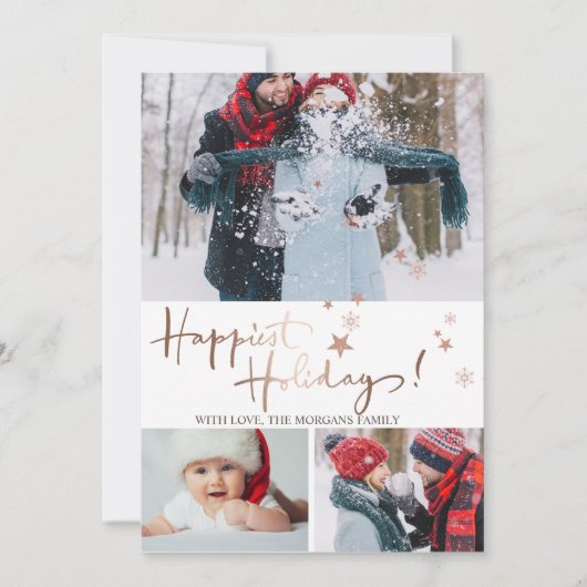 幸せなホリデーズスターズフォトコラージュ 案内状 (正面)
