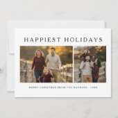 幸せなホリデーズファミリー2写真クリスマスカード シーズンカード (正面)