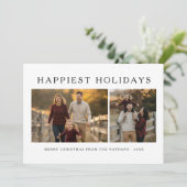 幸せなホリデーズファミリー2写真クリスマスカード シーズンカード (スタンド正面)