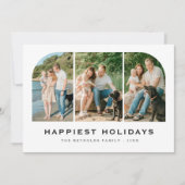 幸せなホリデーズファミリー3写真ビーチクリスマス シーズンカード (正面)
