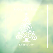 幸せなホリデー 白いクリスマスツリーの装飾 ウィンドウサイン (シート3)