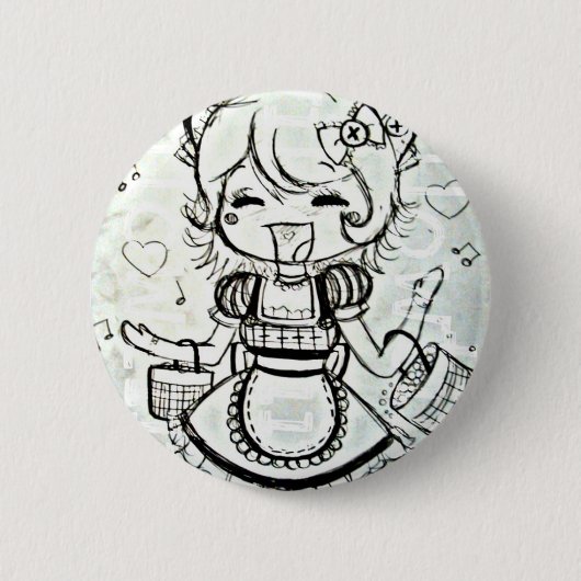 幸せなボタン 缶バッジ (正面)