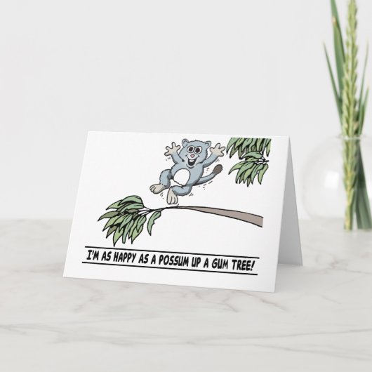 幸せなポズムグリーティングカード カード (正面)