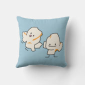 幸せなポップコーンの穀粒バター付きのトウモロコシをぽんと鳴らします クッション (裏面)