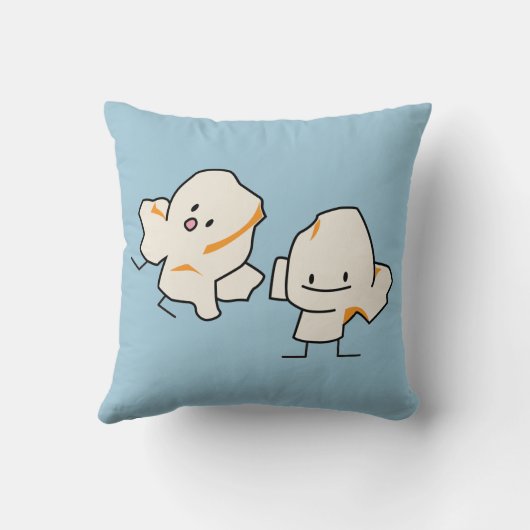 幸せなポップコーンの穀粒バター付きのトウモロコシをぽんと鳴らします クッション (裏面)