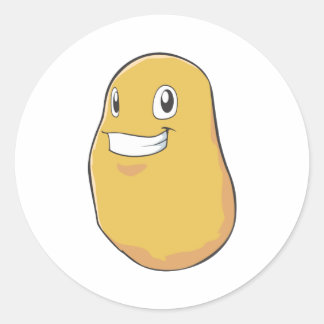 幸せなポテト笑顔 ラウンドシール