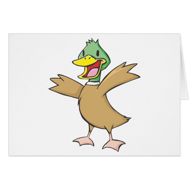 幸せなマガモのアヒルの微笑 (正面横)