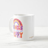 幸せなマグカップを作るより多くのことを実行 コーヒーマグカップ (正面左)