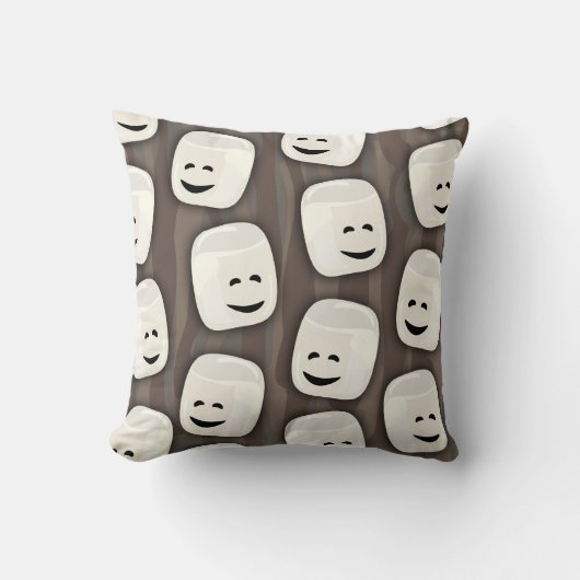 幸せなマシュマロの友人パターン クッション (正面)