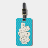 幸せなマシュマロの相棒の粘着性があるパフの菓子の友人 ラゲッジタグ (正面縦)