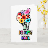 幸せなママ カード (黄色い花)