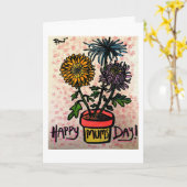 幸せなミイラ日 カード (黄色い花)