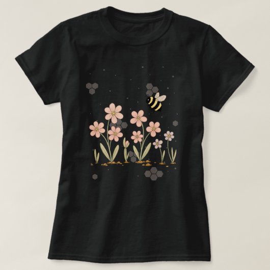 幸せなミツバチの庭 Tシャツ (デザイン正面)