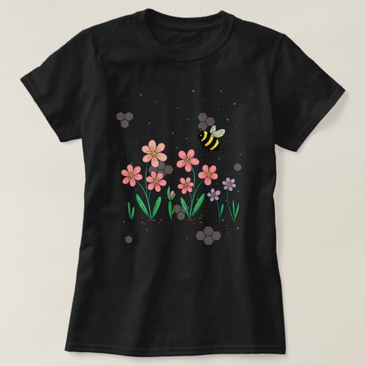 幸せなミツバチの庭 Tシャツ (デザイン正面)