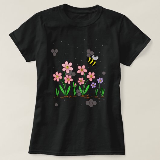 幸せなミツバチの庭 Tシャツ (デザイン正面)