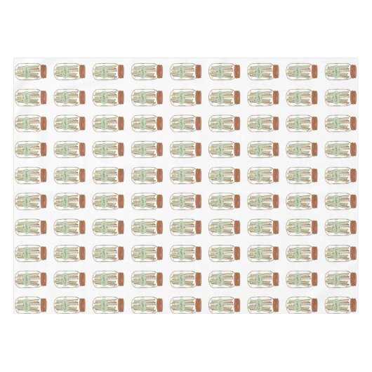 幸せなメイソンの瓶と藁のピクニックテーブルクロス テーブルクロス (正面(横))