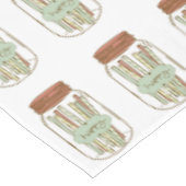 幸せなメイソンの瓶と藁のピクニックテーブルクロス テーブルクロス (アングル)