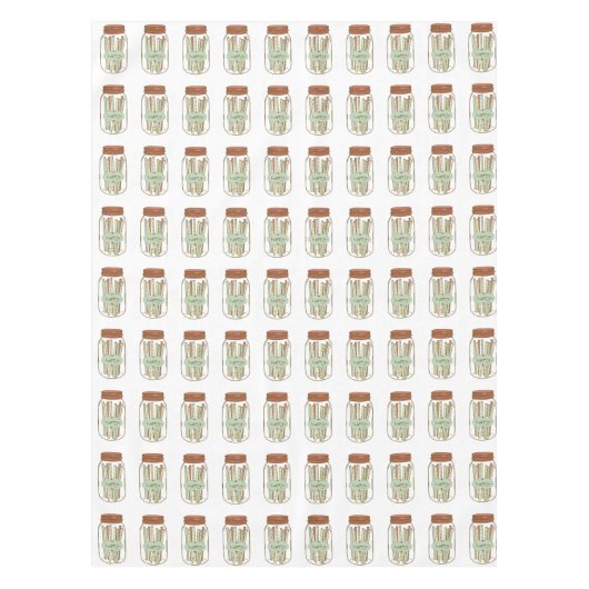 幸せなメイソンの瓶と藁のピクニックテーブルクロス テーブルクロス (正面)