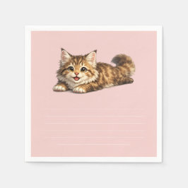 幸せなメインクーンの猫の温かみのあるポジティブなデザイン スタンダードカクテルナプキン