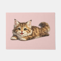 幸せなメインクーンの猫の温かみのあるポジティブなビジュアルデザイン