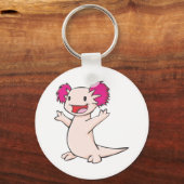 幸せなメキシコのAxolotl漫画 キーホルダー (正面)