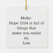 幸せなメッセージを作成するためのより多くの前向き実行 セラミックオーナメント (裏面)