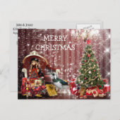 幸せなメリークリスマスのシックなファンタジーPostcart シーズンポストカード (正面/裏面)