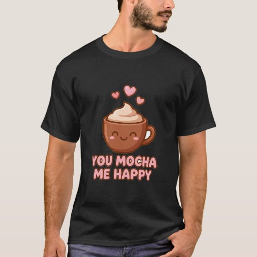 幸せなモカのTシャツ Tシャツ (正面)
