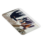 幸せなモダンクリスマスフォトシックなスクリプトラブ マグネット (右側)