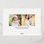 幸せなモダン金ゴールド文字ミッドナイトブルー写真 箔シーズンカード (裏面)