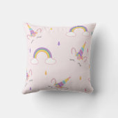 幸せなユニコーンおよび虹 クッション (裏面)