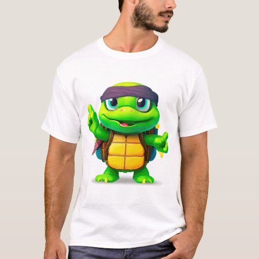 幸せなユーモラスなカメのバックトゥスクール Tシャツ (正面)