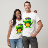 幸せなユーモラスなカメのバックトゥスクール Tシャツ (ユニセックス)