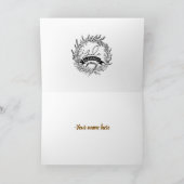 幸せなユール・ウッドランドのシーン折り紙グリーティングカード カード (内部)