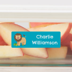 幸せなライオンの轟音の漫画パーソナライズされた ラベル