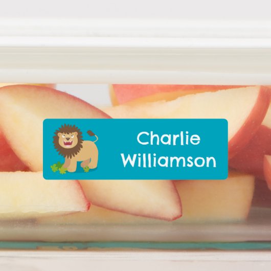 幸せなライオンの轟音の漫画パーソナライズされた ラベル (貼付)