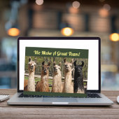 幸せなラマの群れ ポストカード