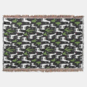 幸せなラマパターン スローブランケット (正面)