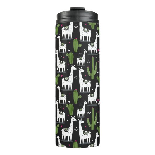 幸せなラマパターン タンブラー (正面)