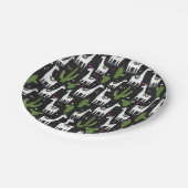 幸せなラマパターン ペーパープレート (アングル)