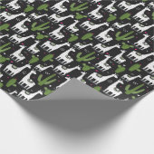 幸せなラマパターン ラッピングペーパー (角)