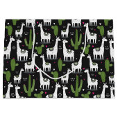 幸せなラマパターン ラージペーパーバッグ (正面)