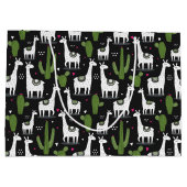 幸せなラマパターン ラージペーパーバッグ (裏面)