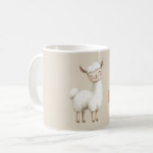 幸せなラマ コーヒーマグカップ (正面左)
