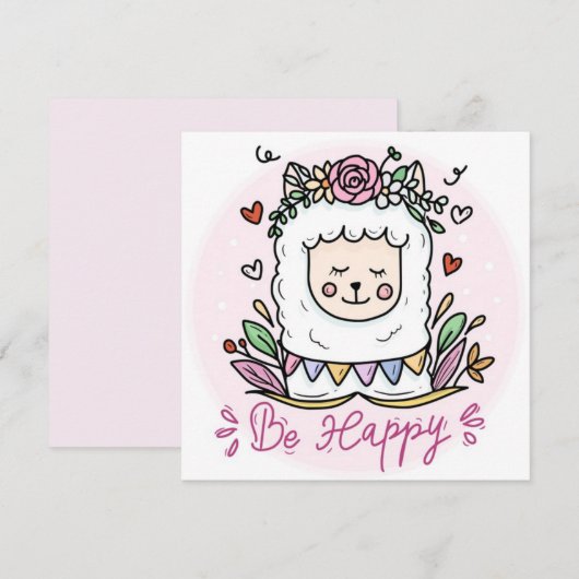 幸せなラマ シーズンカード (正面/裏面)